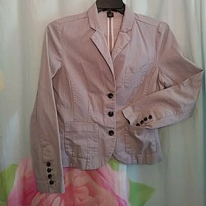 Eddie Bauer Pin Striped Gray Blazer Fitted